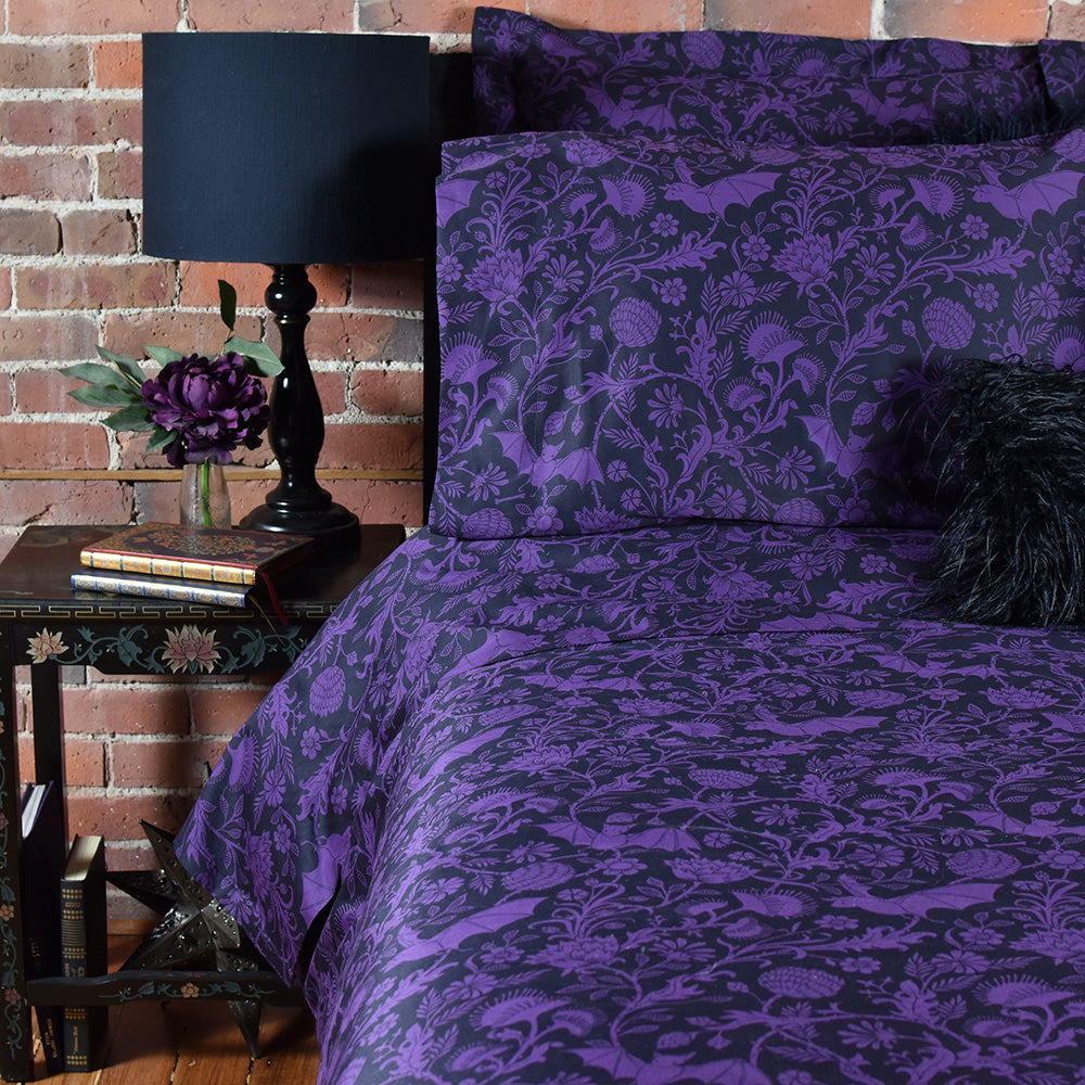 Elysian Fields Sheets Purple Sin in Linen