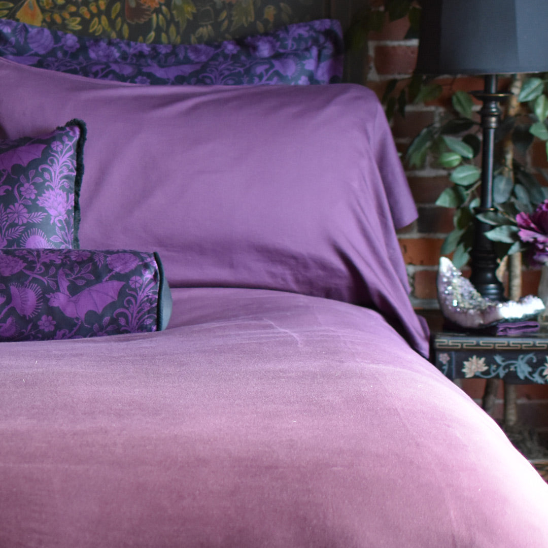 Purple Duvet Cover Elegant Feminine Bedding by Sin in Linen