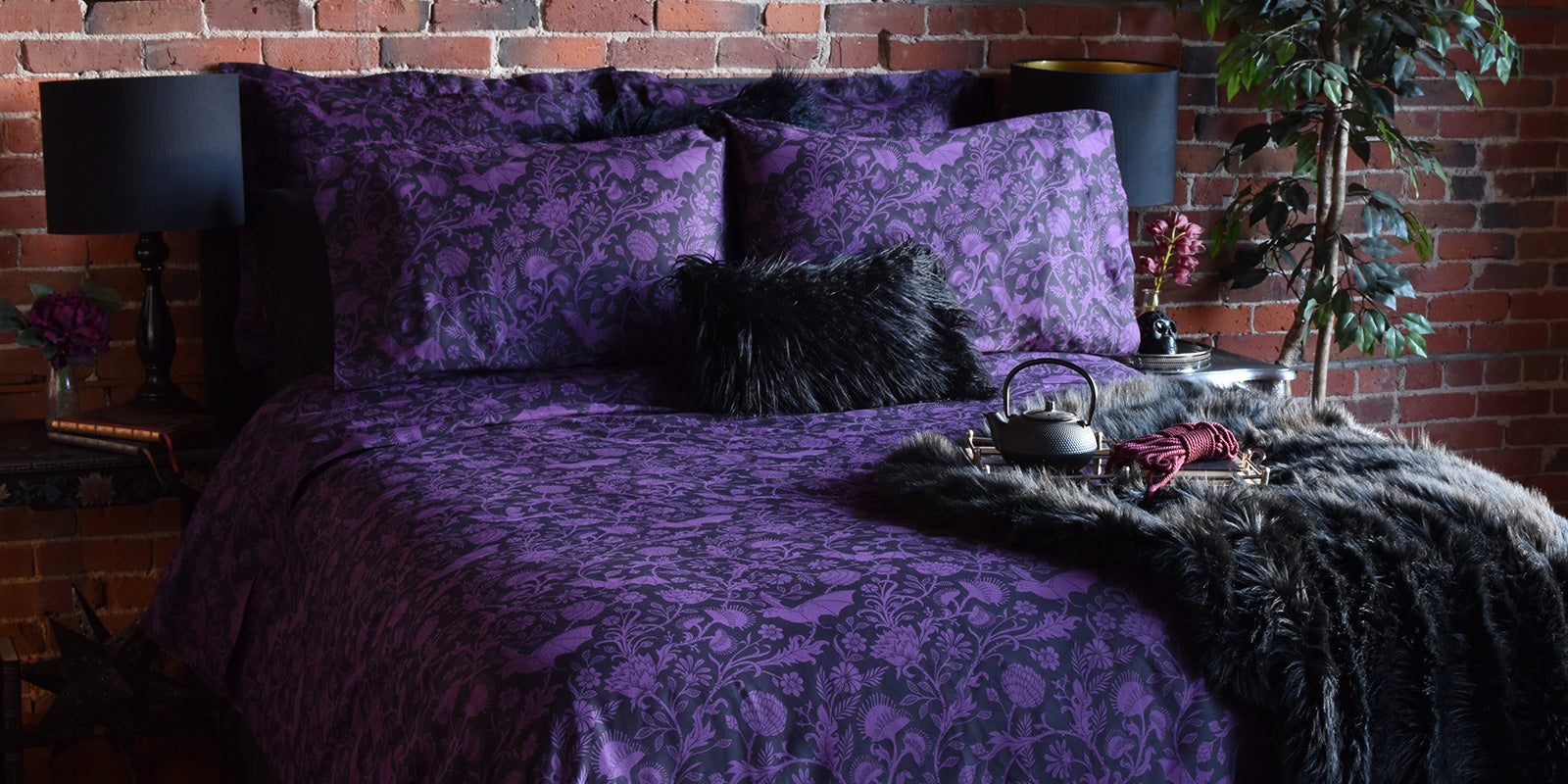Purple Bats Bedding and Gothic Decor