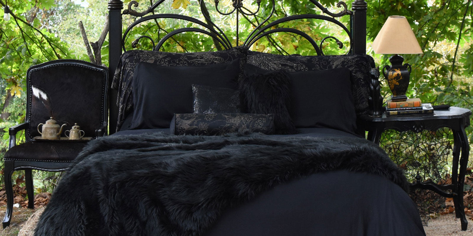 Black Bedding Bamboo Sheets Cotton Luxury