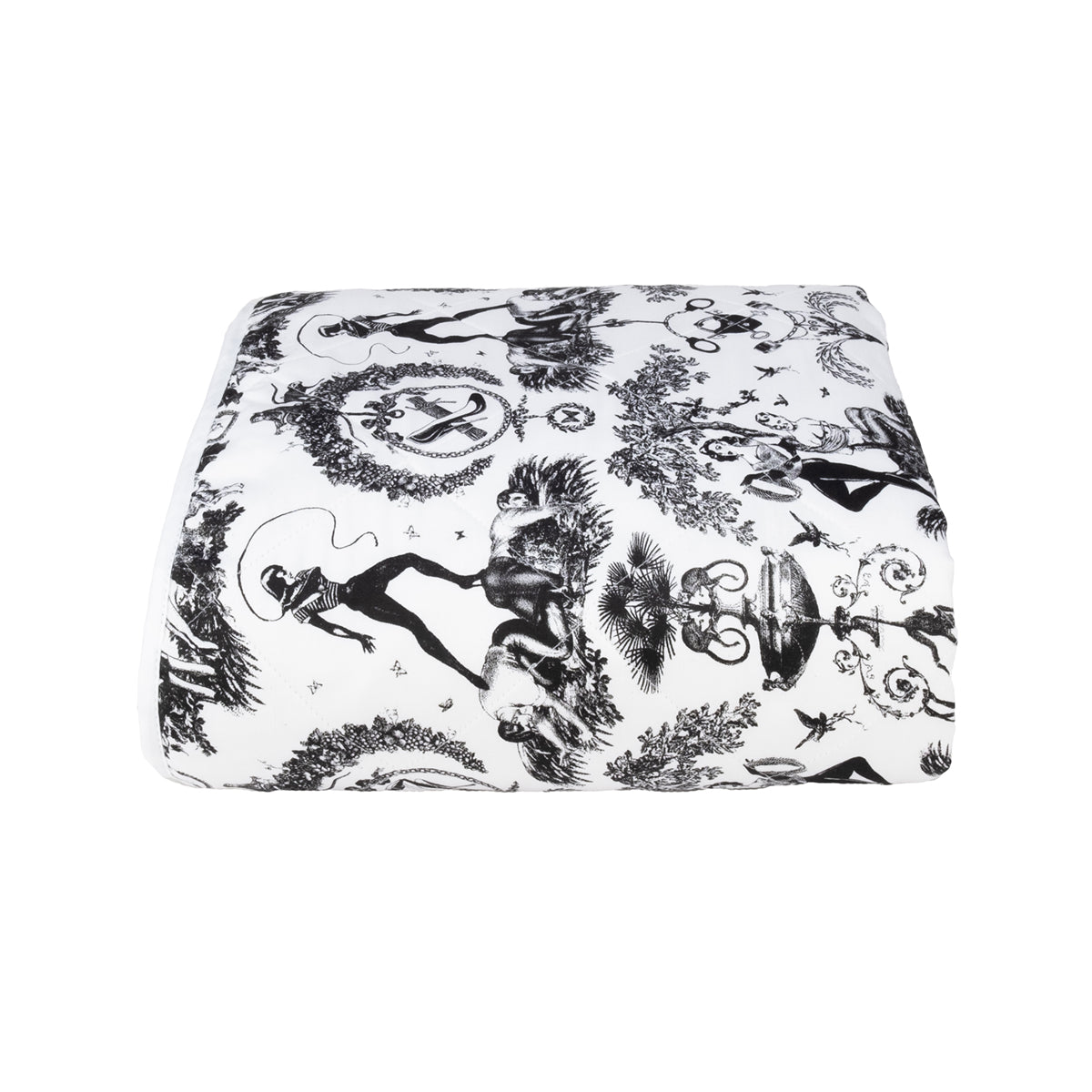 Fetish al Fresco Toile Throw Blanket - Velvet Backed