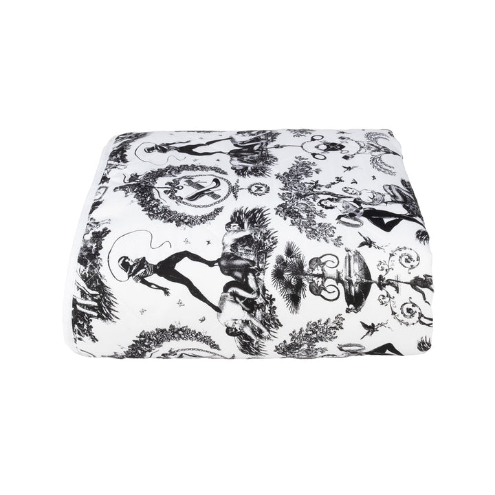 Fetish al Fresco Toile Throw Blanket - Velvet Backed