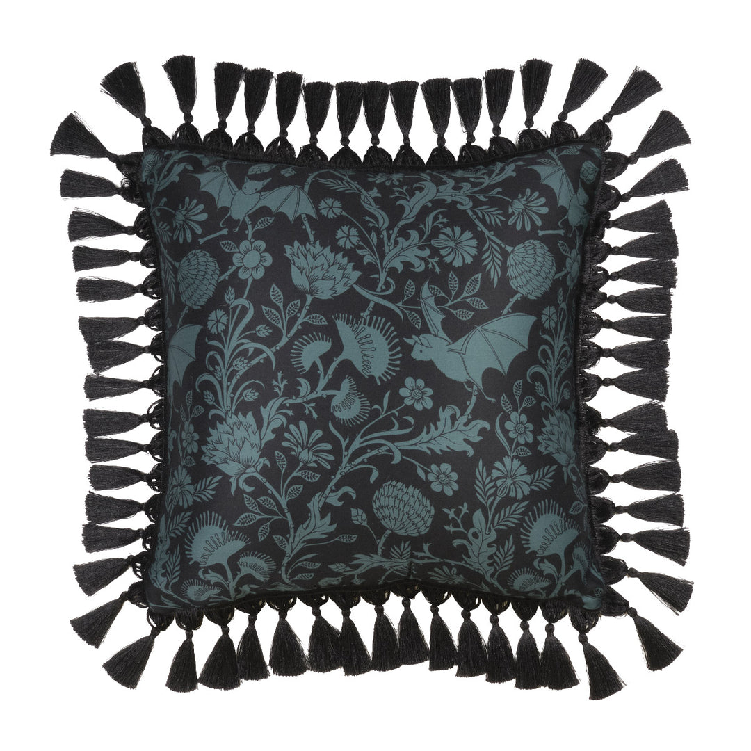 Green Bats Velvet Throw Pillow