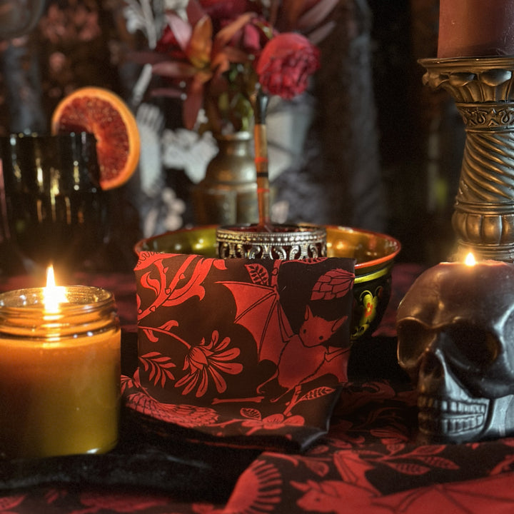Beeswax Black Skull Candle