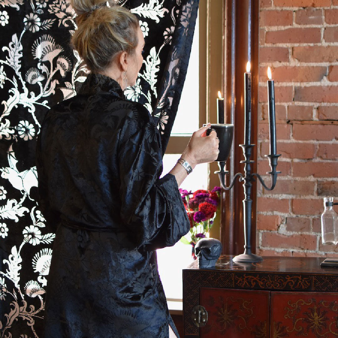 Black Velvet Bats Robe – Sin in Linen