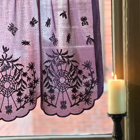 Spider Web Lace Valance - Plum Purple