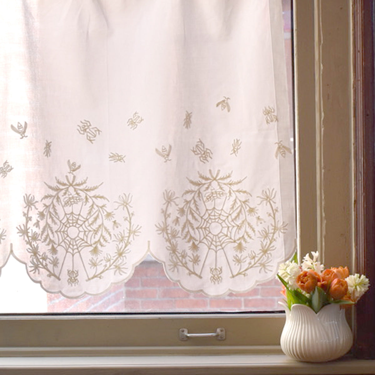 Spider Web Lace Valance-Ivory