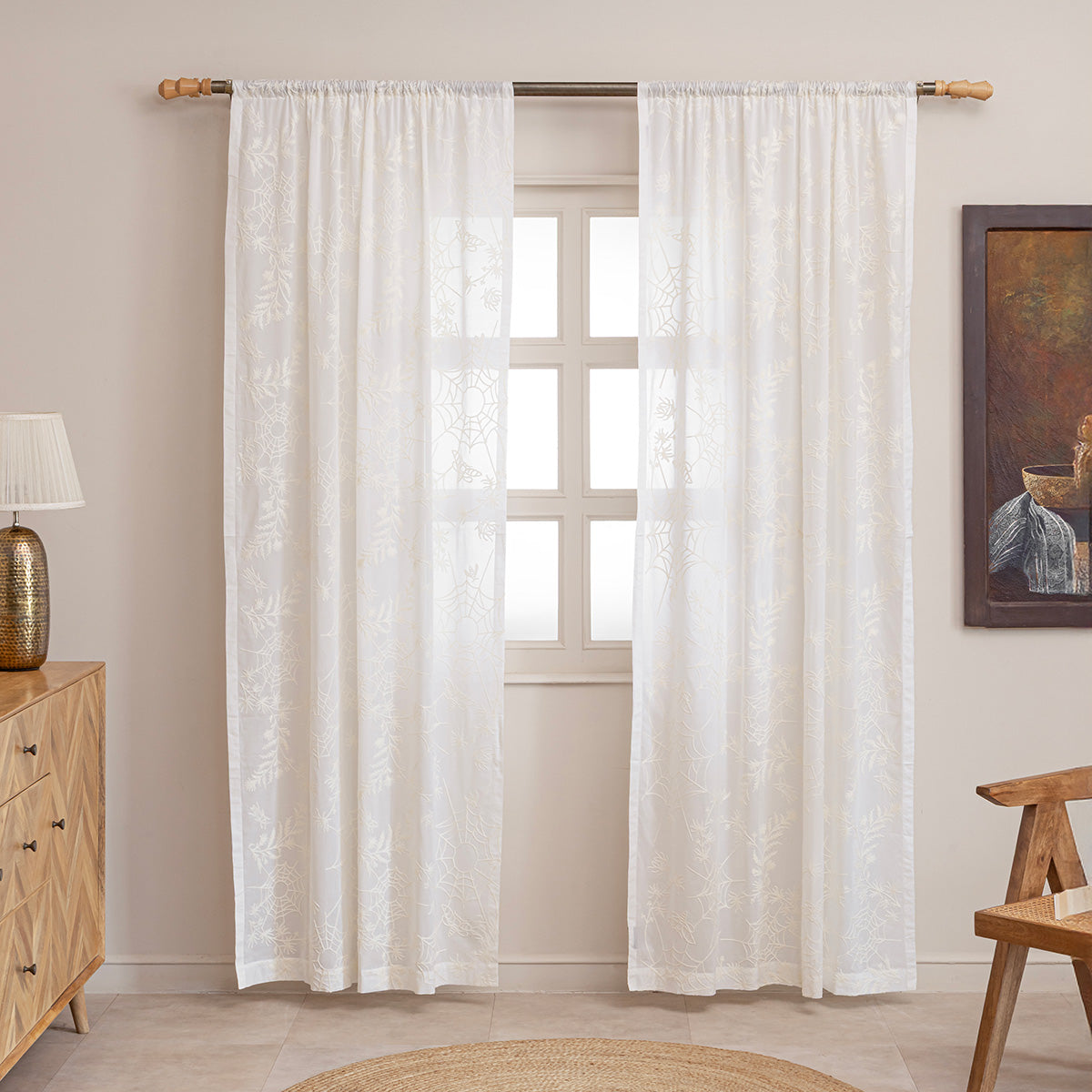 Spider Web Lace Curtain - Ivory – Sin in Linen