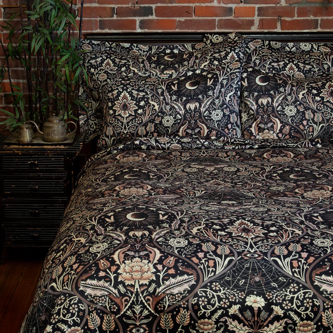 Night Garden Duvet Cover - Black