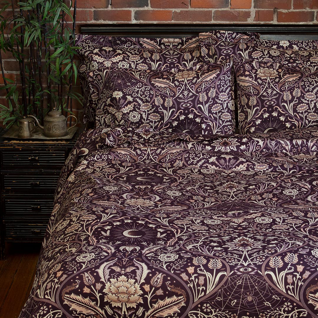 Night Garden Duvet Cover - Plum