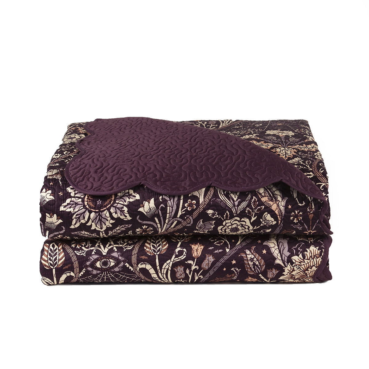 Night Garden Coverlet - Plum