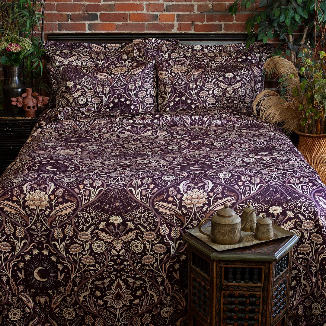 Night Garden Sheets in Plum - Sin in Linen