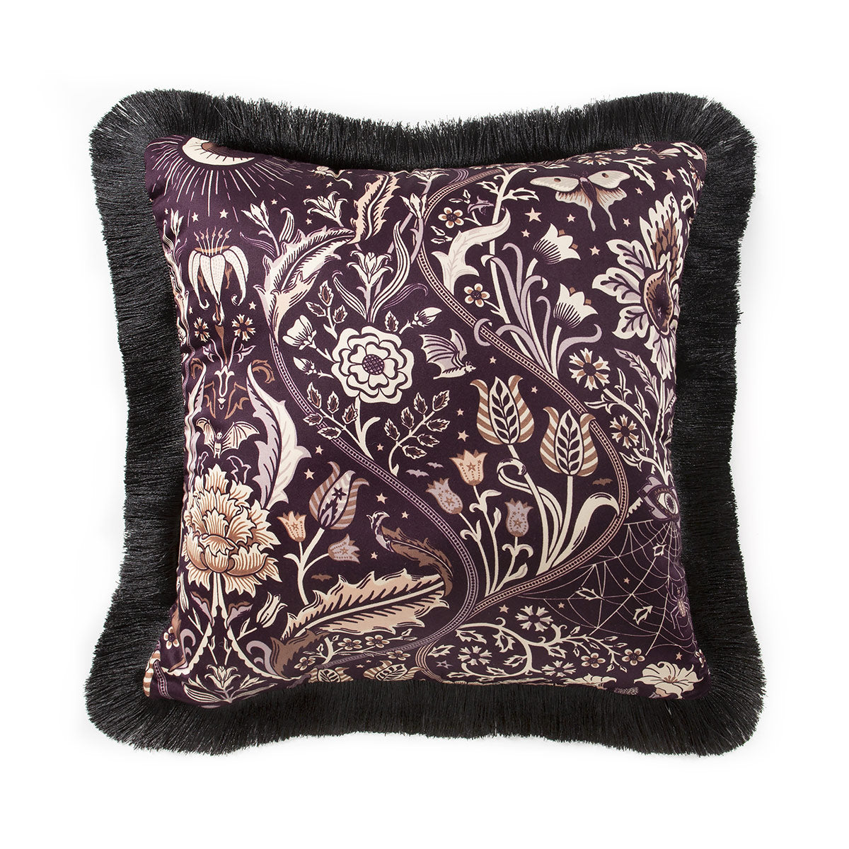 Night Garden Throw Pillow - Plum