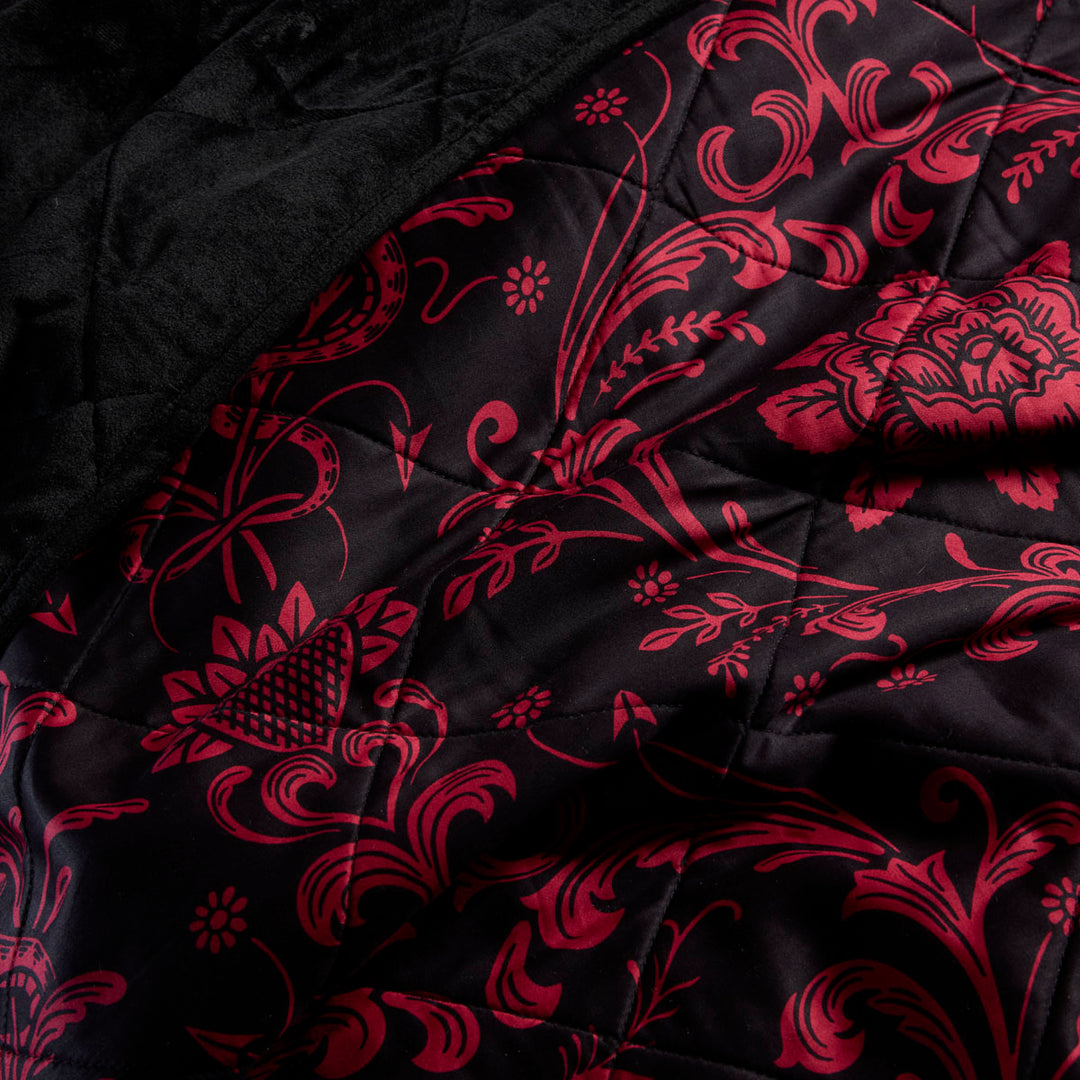 Love Bound Velvet Throw Blanket - Ink