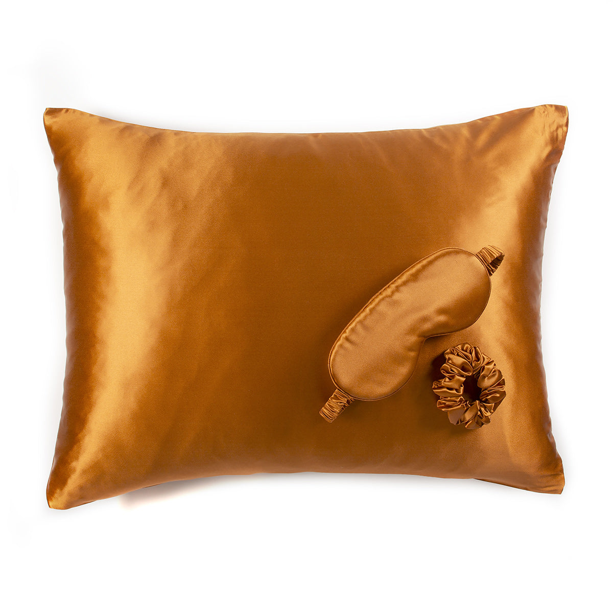Copper Silk Pillowcase Gift Set
