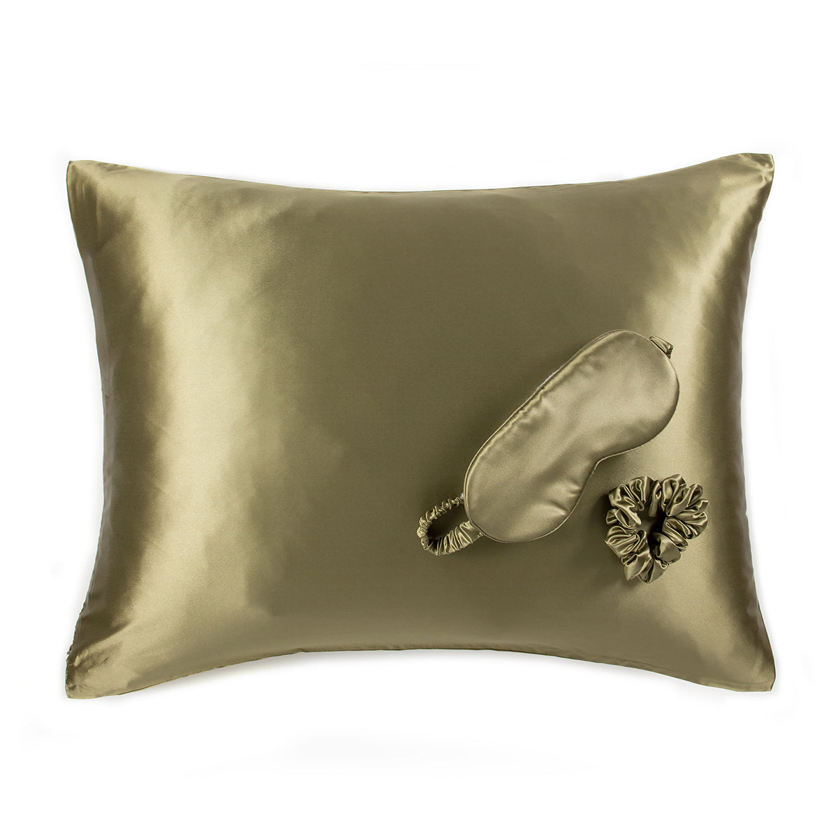 Olive Silk Pillowcase Gift Set