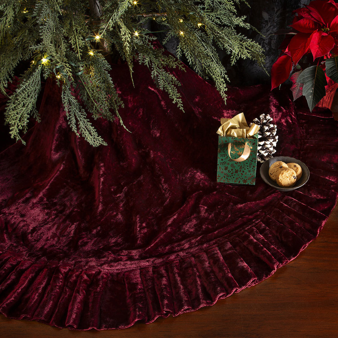 Velvet Tree Skirt - Ruby Red
