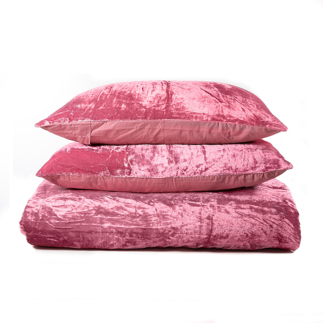 Pink Velvet Duvet Cover Set