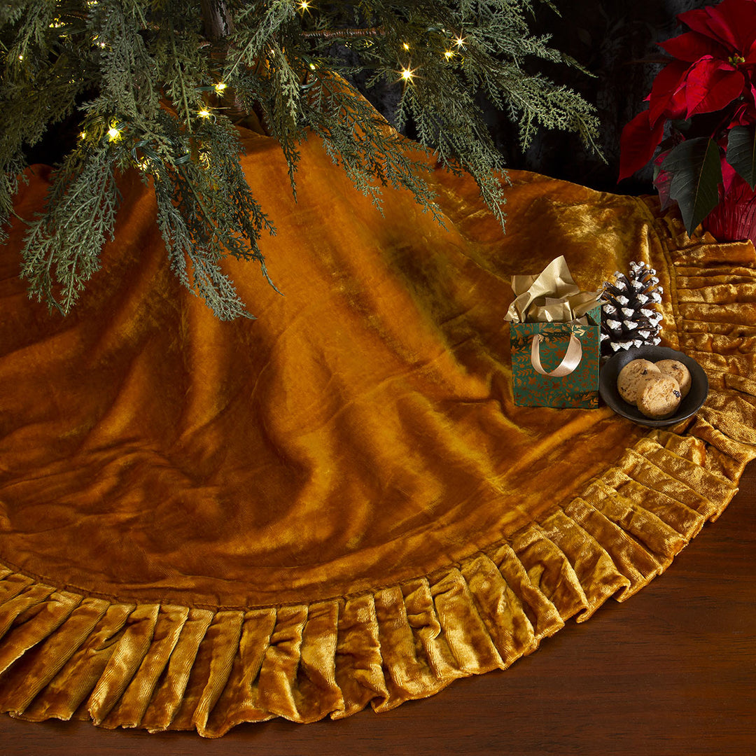 Velvet Tree Skirt - Gold