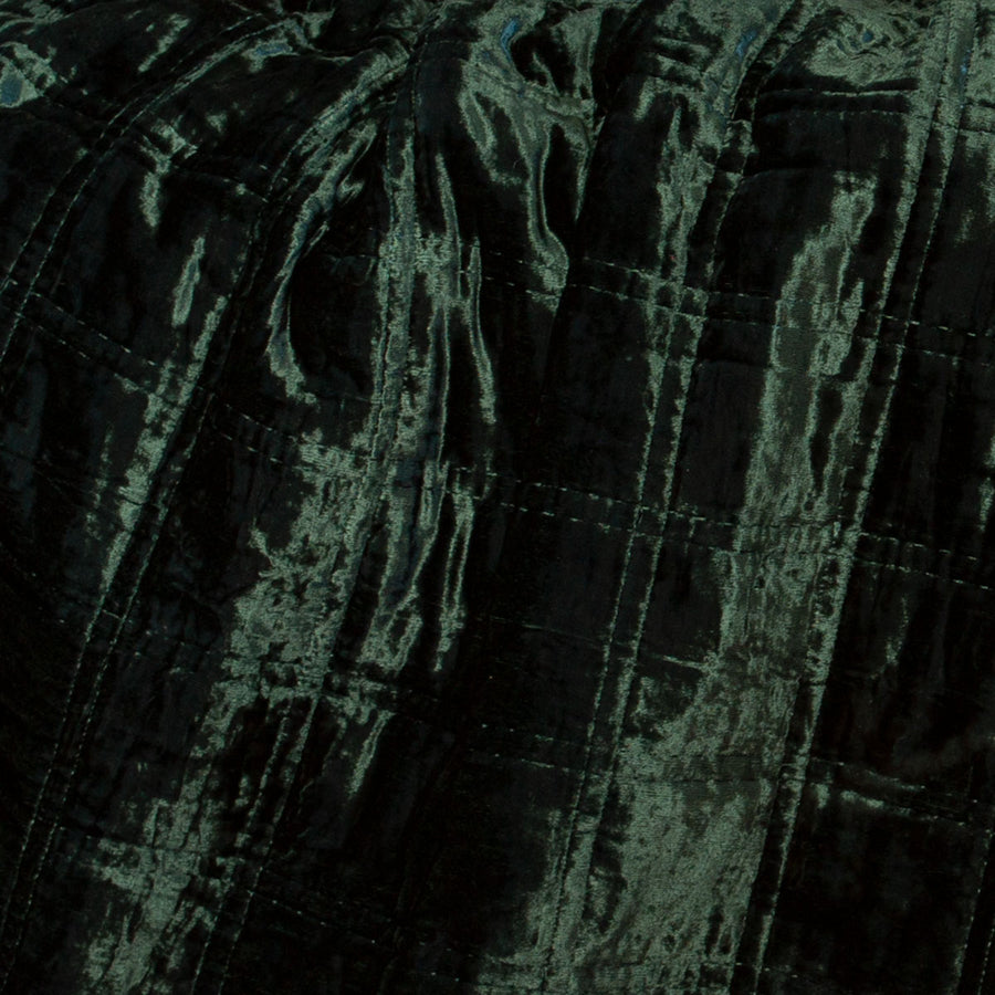 Velvet Forest Green Box Stitched Pillowcases swatch