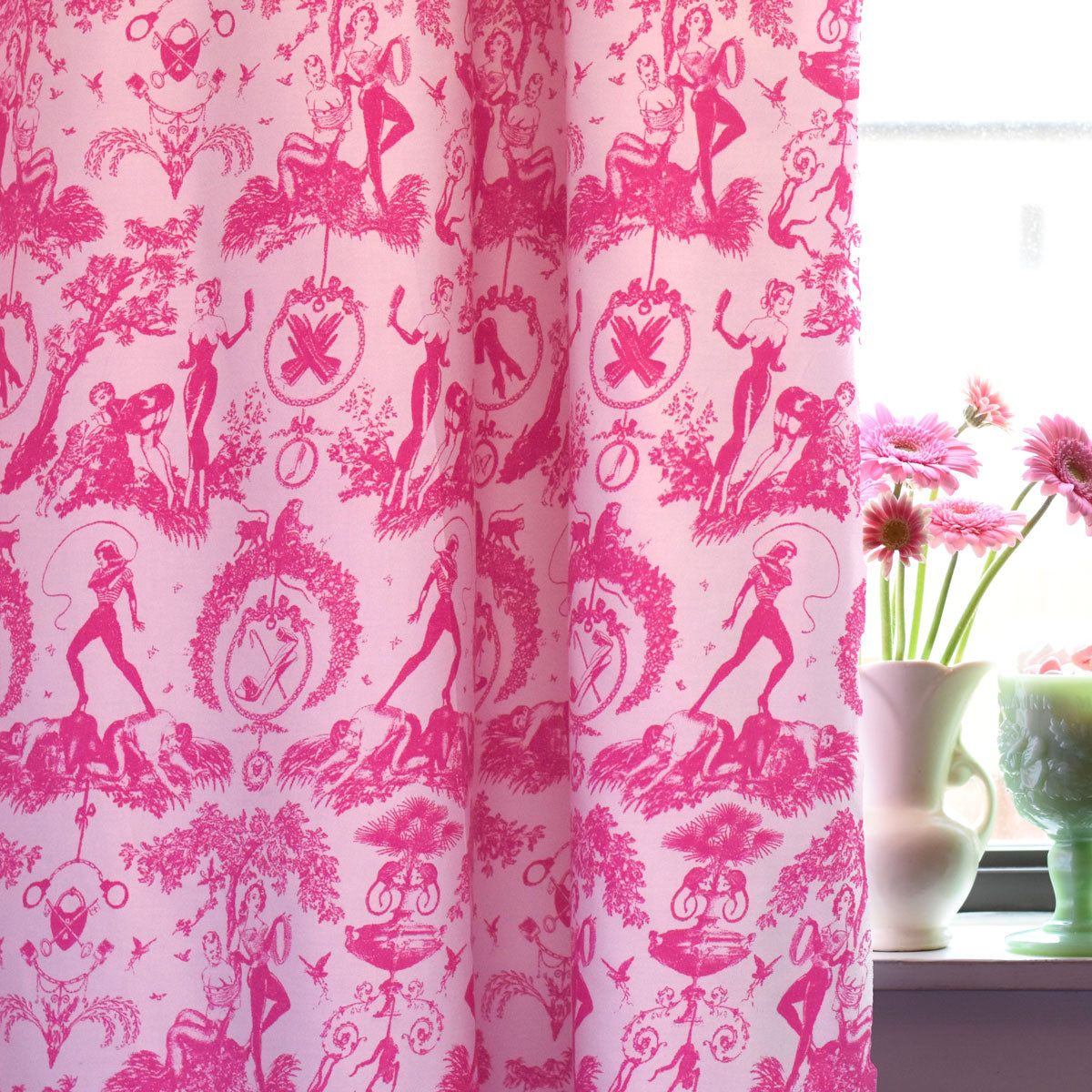 Pink Toile Print Curtains And Valances By Sin In Linen