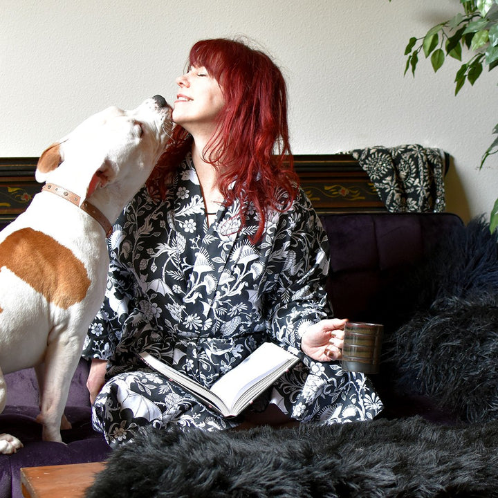 Kimono Robe, Elysian Fields, Bat Print