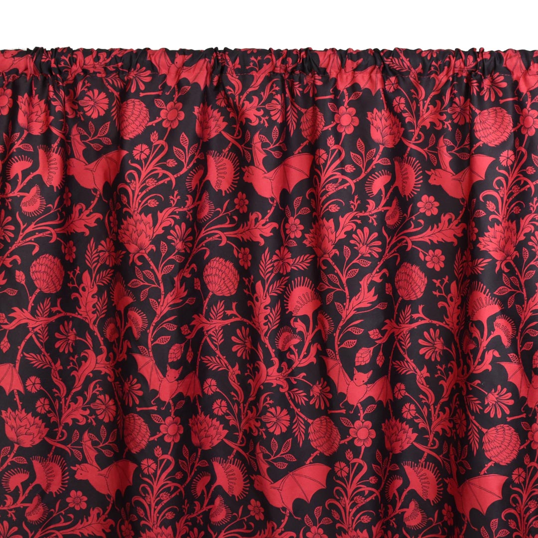 Scarlet Bat Curtains and Valances
