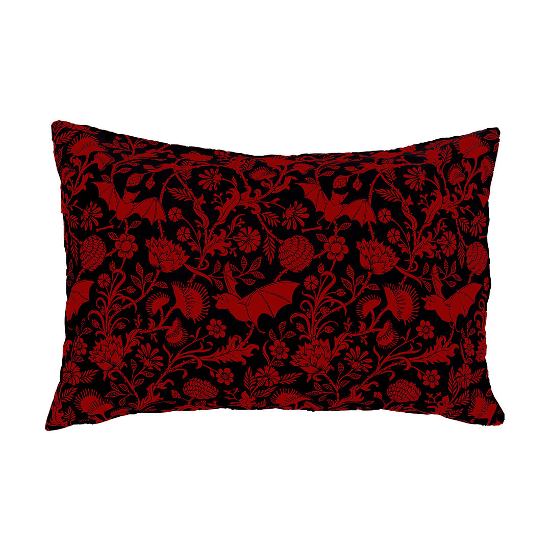 Scarlet Bat Pillowcases and Shams