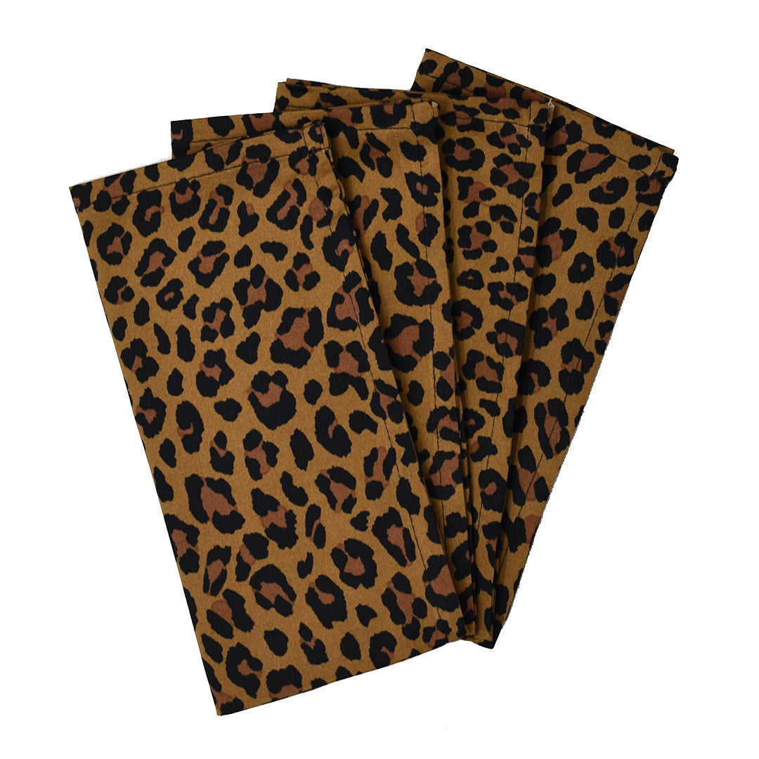 Wild Side Leopard Dinner Napkin Set - Natural