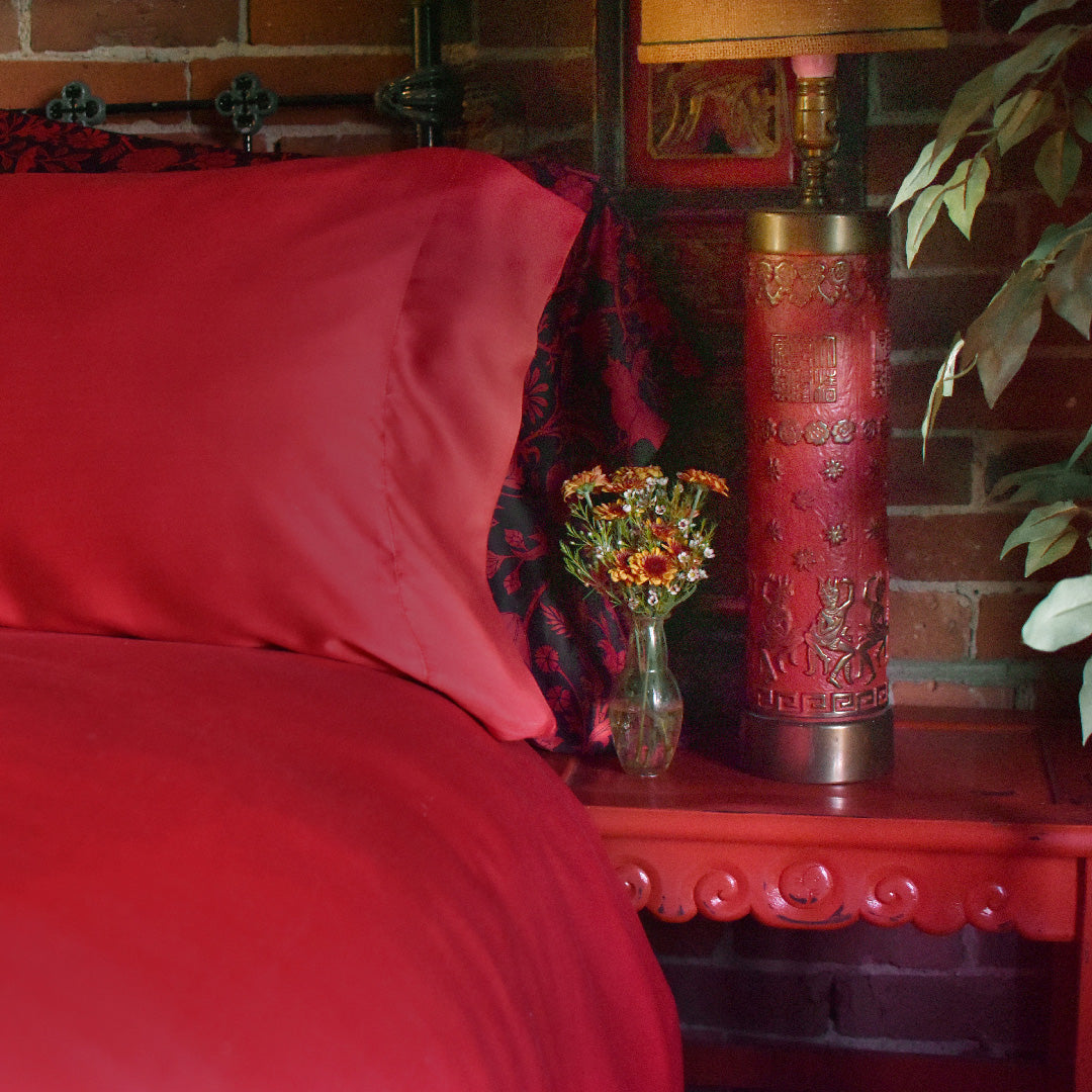 Scarlet Bamboo Pillow Cases & Shams