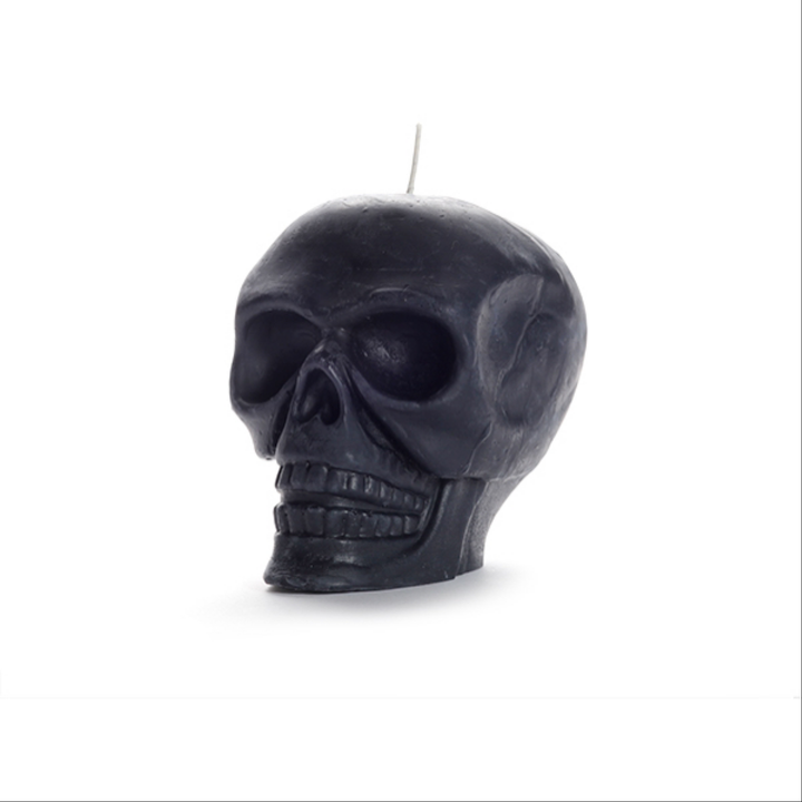 Beeswax Black Skull Candle
