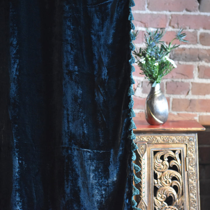 Forest Green Velvet Curtain