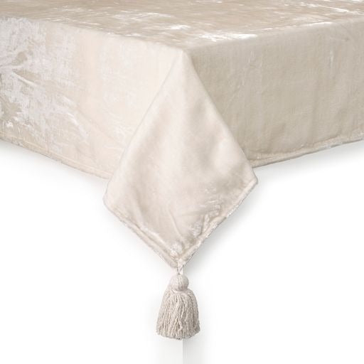 Ivory Velvet Tablecloth