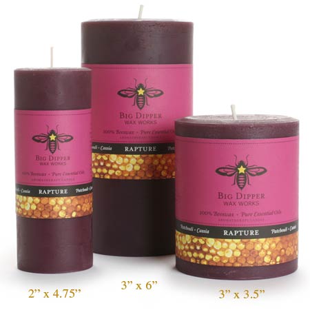 Beeswax Aromatherapy Pillar Candles - Rapture