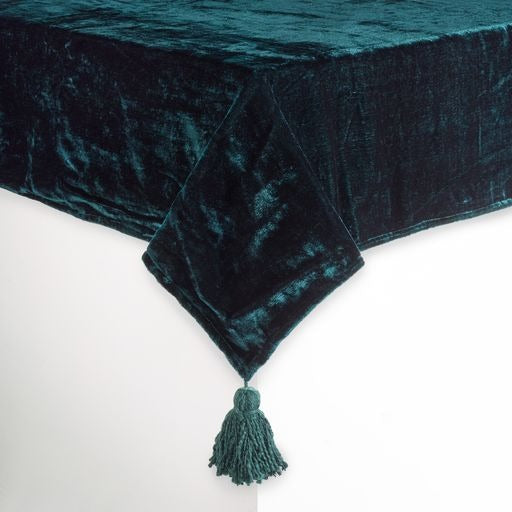Forest Green Velvet Tablecloth